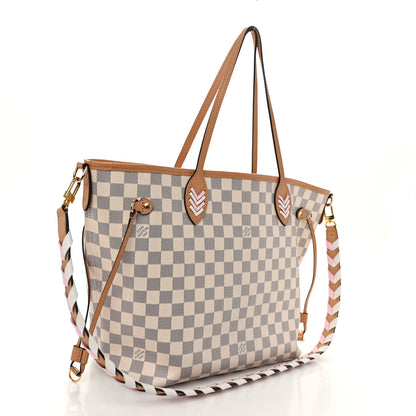 Louis Vuitton Damier Azur Braided Neverfull MM Orange 4 of 11