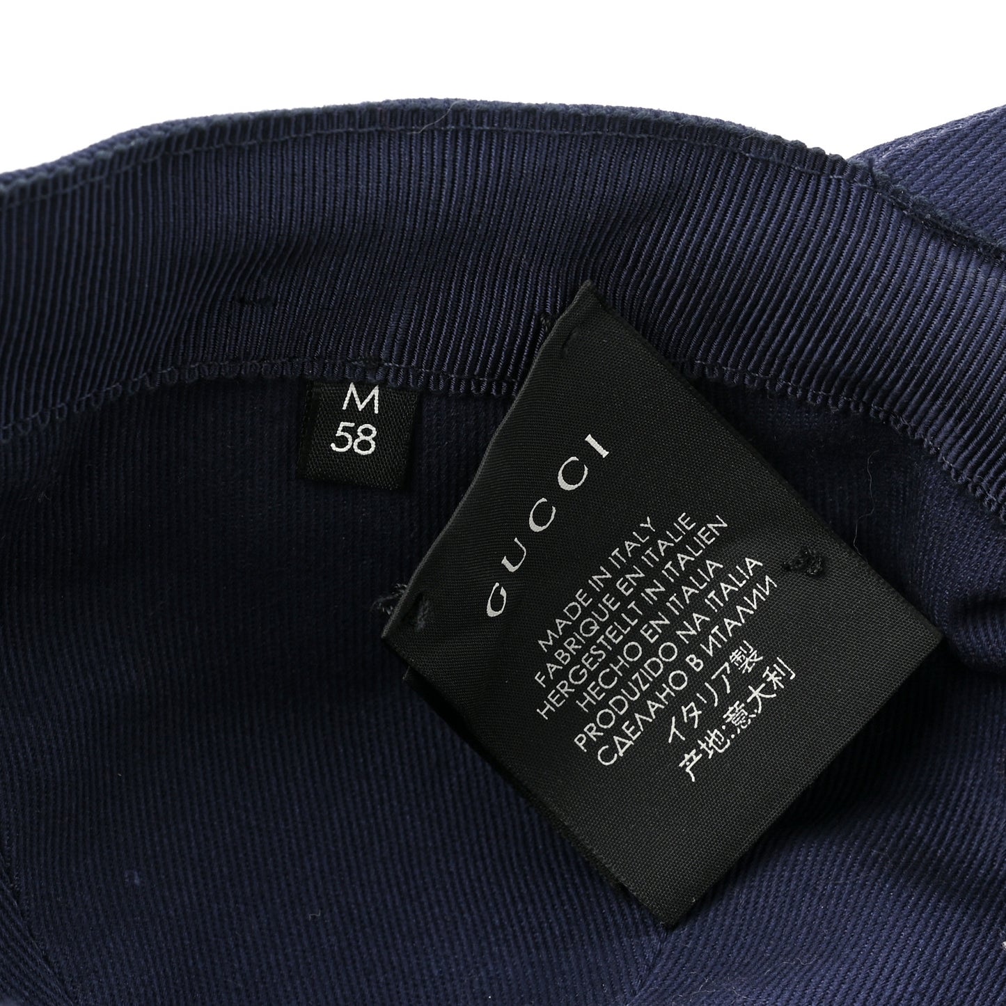 Cotton Loved Gucci Baseball Hat M Navy
