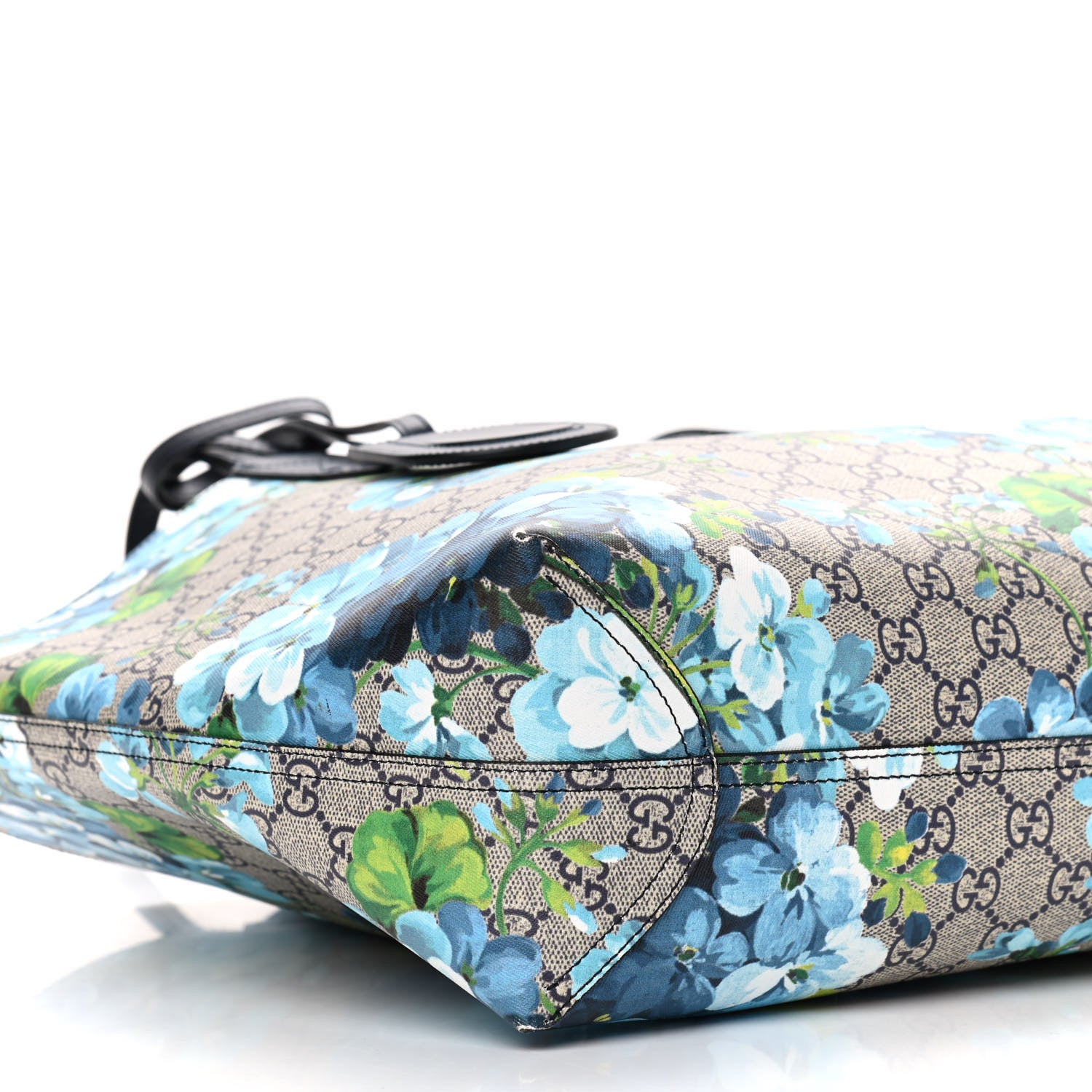 Gucci GG Supreme Monogram Blooms Medium Reversible Tote Beige Blue Navy 7 of 17
