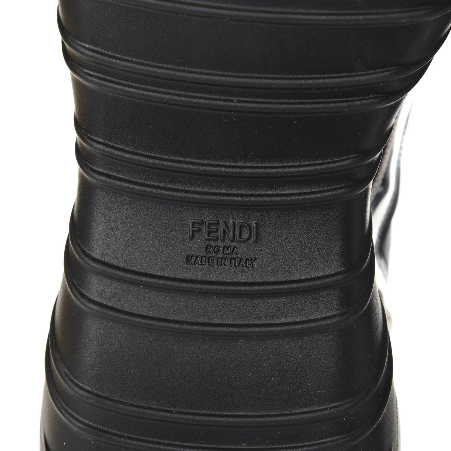 Fendi Technical Mesh Calfskin PVC Mens Chunky Sneakers 11 Black Multicolor 8 of 9