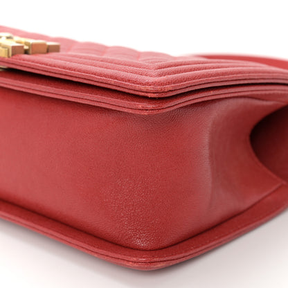 Chanel Caviar Quilted Medium Boy Flap Red 10 of 11