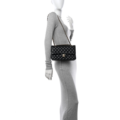 Chanel Lambskin Quilted Medium Double Flap Black 2 of 12