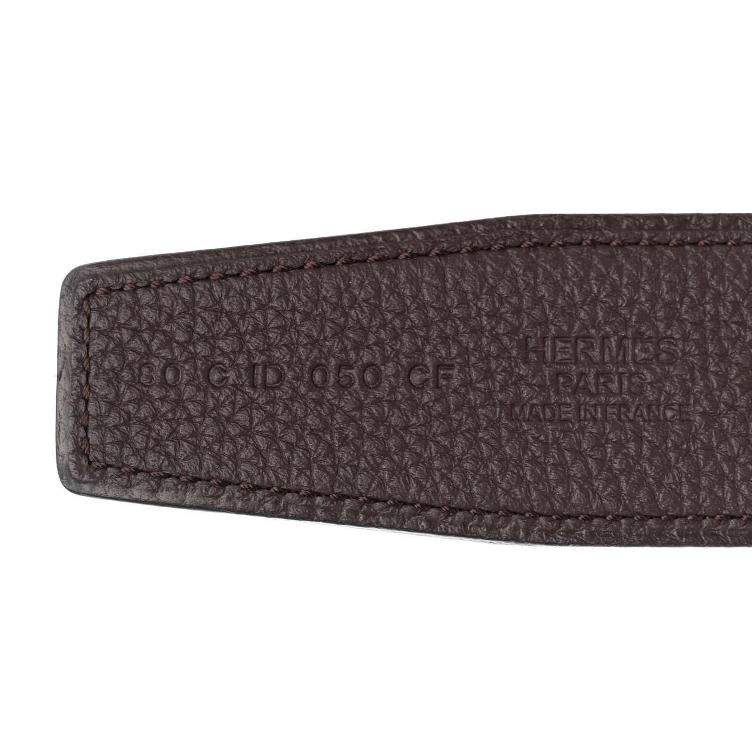 Hermes Box Togo 32mm H Belt 80 32 Black Chocolate 5 of 7