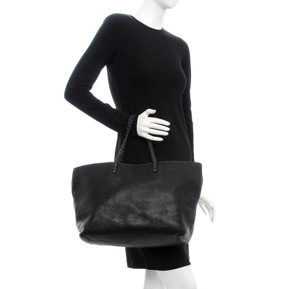 Fendi Calfskin Romano Selleria Roll Tote Black 2 of 20