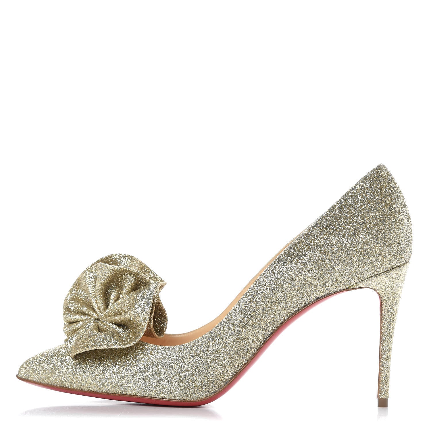 Christian Louboutin Glitter Anemosea 85 Sandals 40.5 Gold 1 of 7