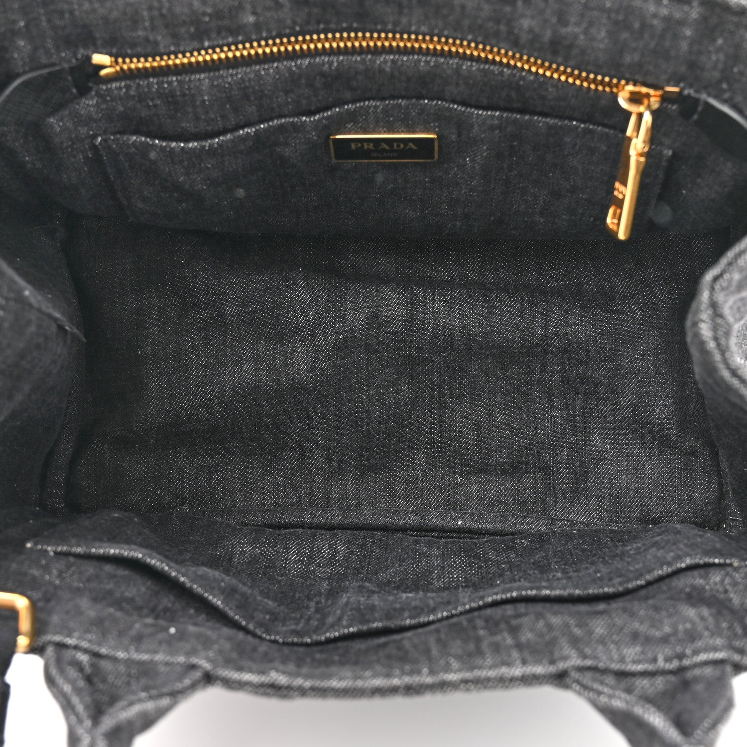 Prada Denim Small Logo Tote Black 5 of 10