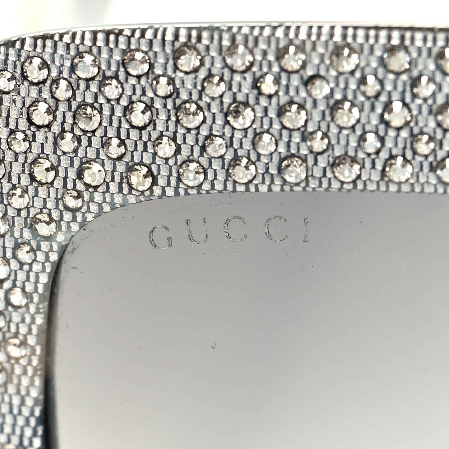 Crystal Square Frame Sunglasses GG0048S Grey