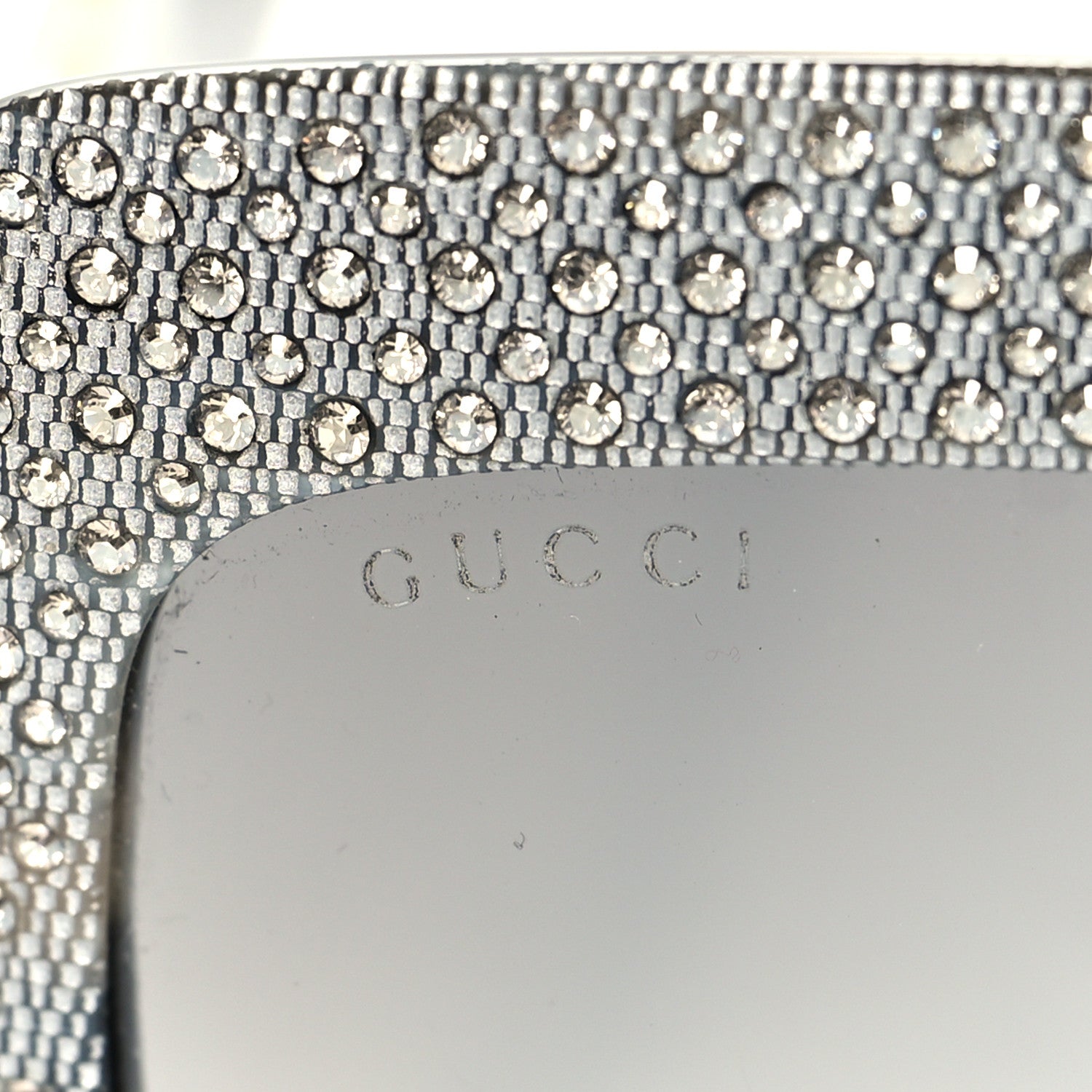 Gucci Crystal Square Frame Sunglasses GG0048S Grey 7 of 8