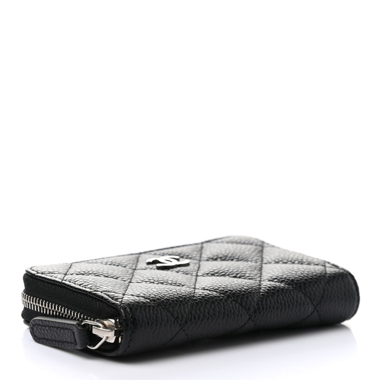 Caviar Quilted Zip Coin Purse Black