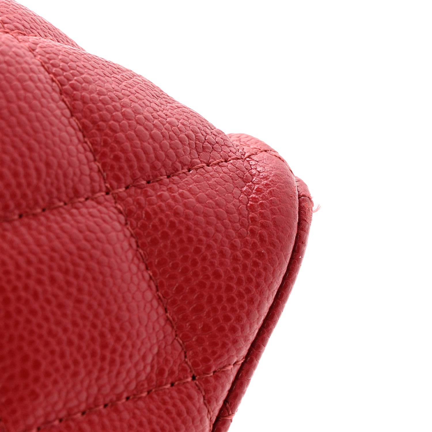 Chanel Caviar Quilted Top Handle Slim Vanity With Chain Red 12 of 12