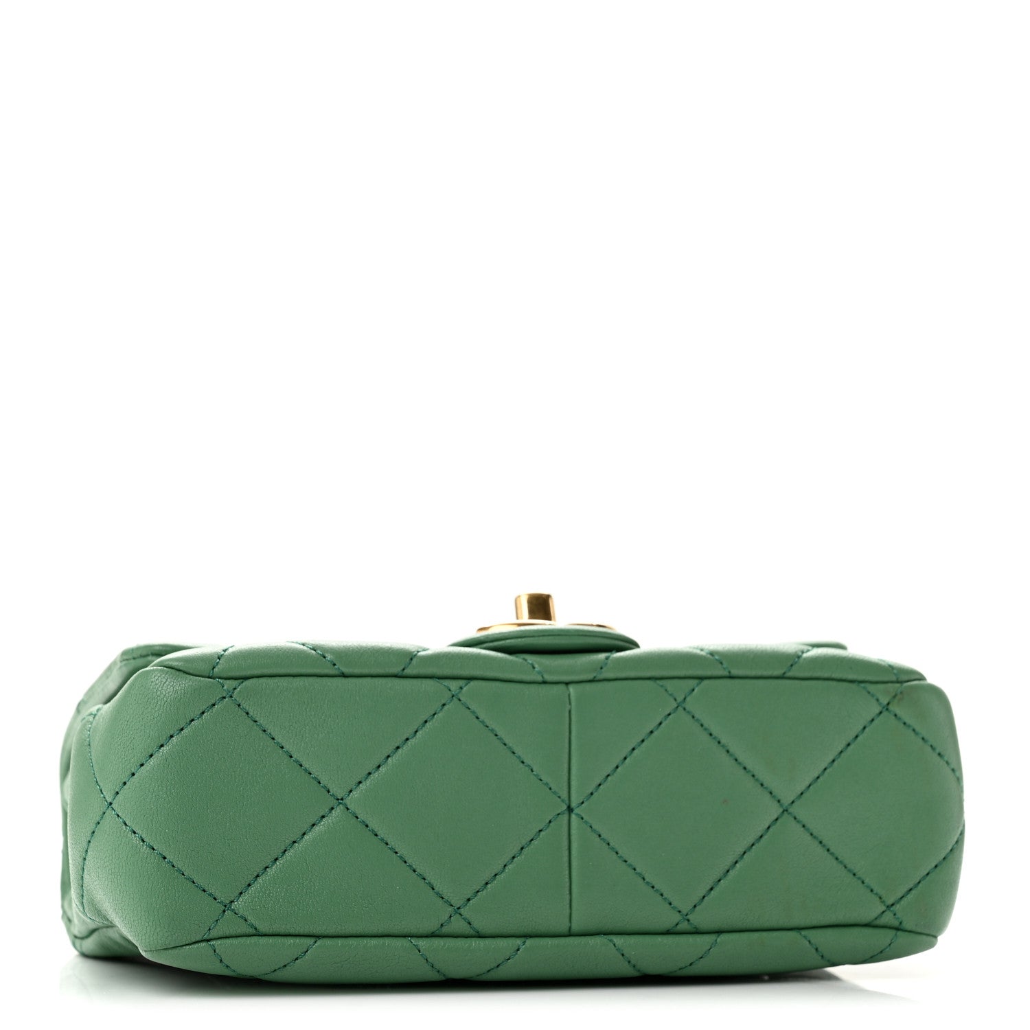 Chanel Lambskin Quilted Mini Logo Flap With Handle Green 4 of 12