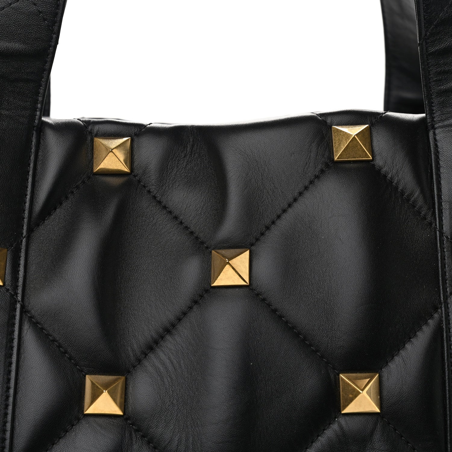 Valentino Garavani Nappa Medium Roman Stud Tote Black 7 of 10