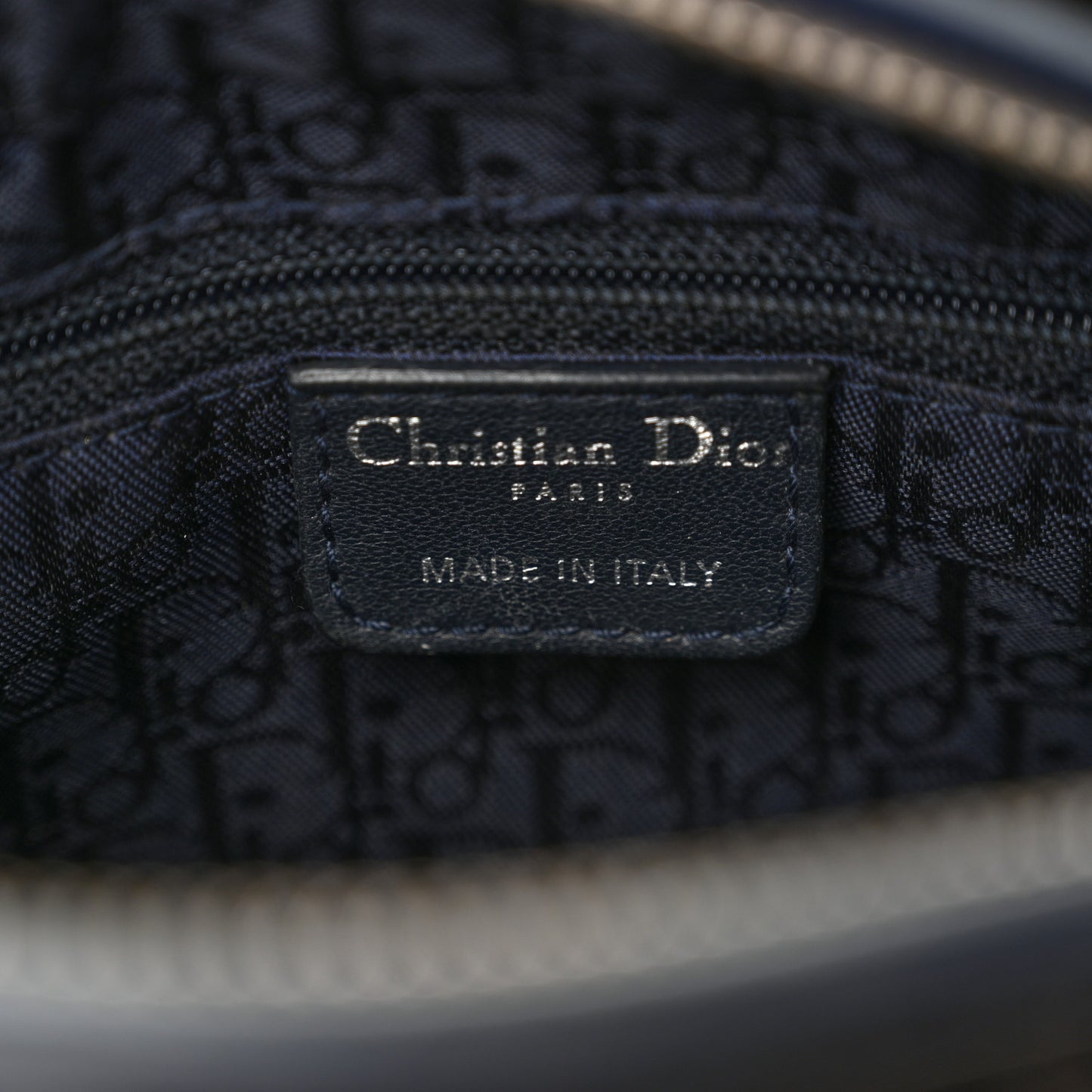 Patent Cannage Medium Lady Dior Navy Blue