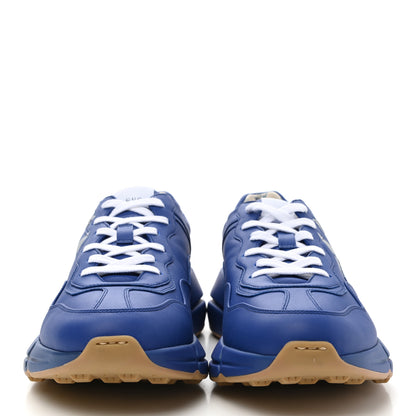 Gucci X MLB Calfskin NY Yankees Mens Rhyton Sneakers 10.5 Electric Blue 2 of 10