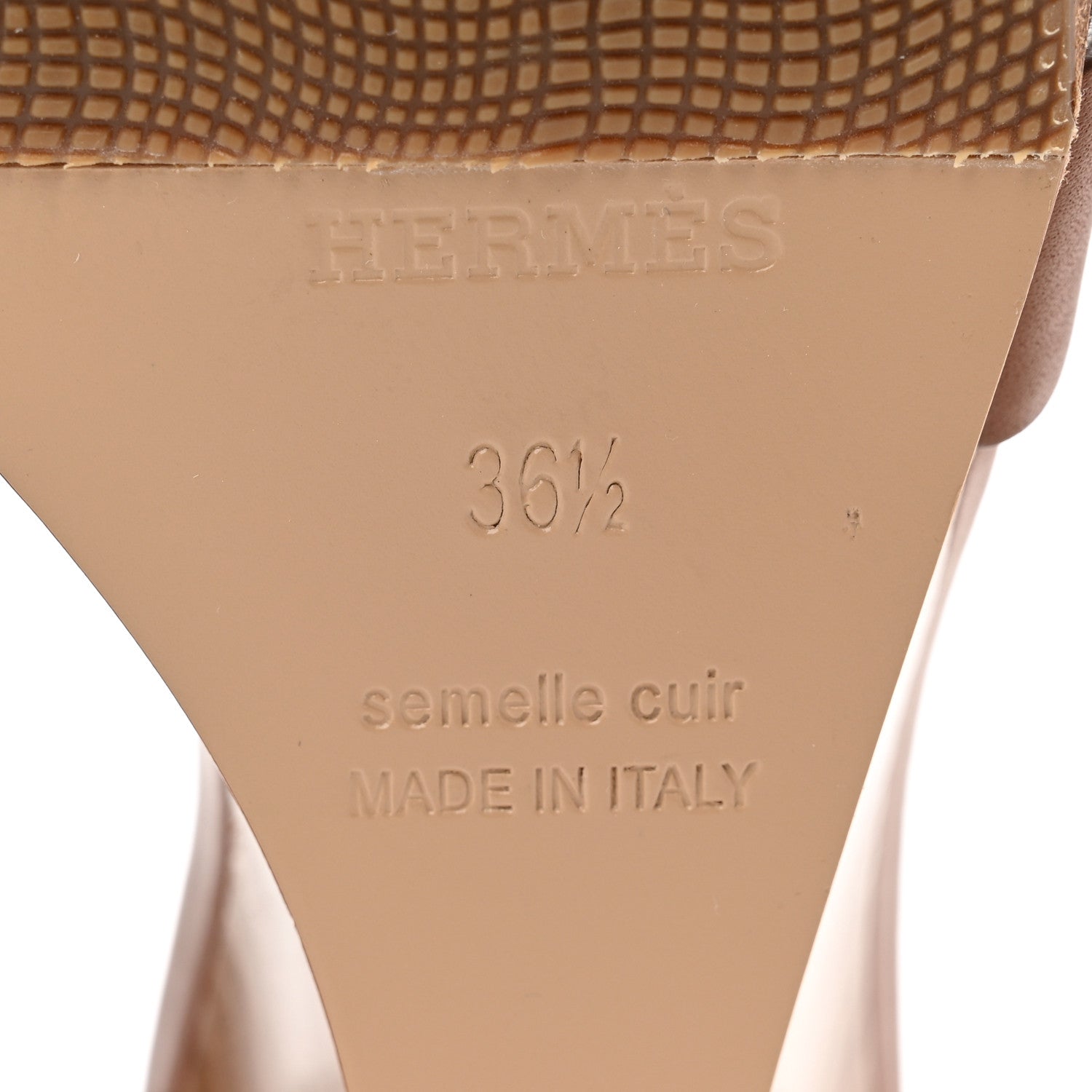 Hermes Calfskin Legend Wedge Sandals 36.5 Gold 6 of 7