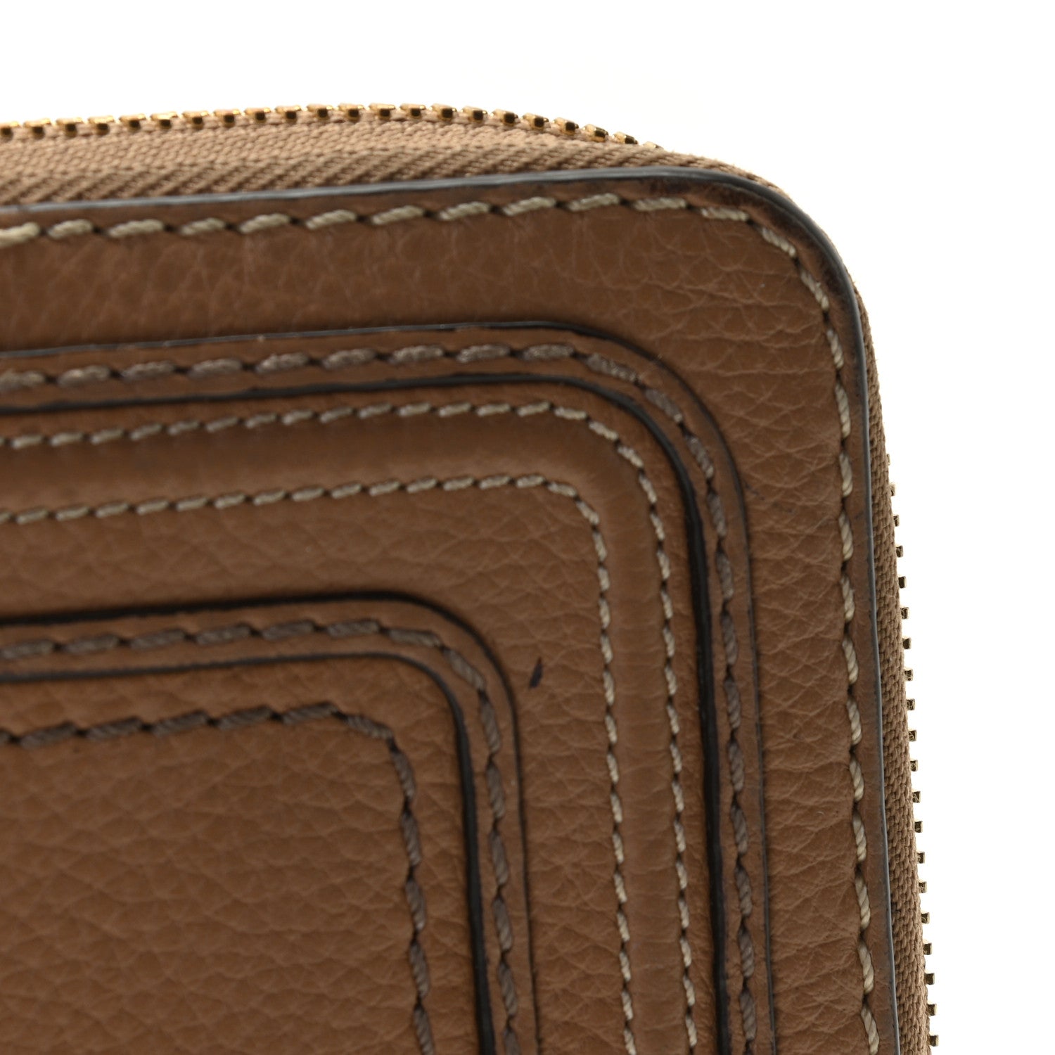 Chloe Grained Calfskin Marcie Long Zip Around Wallet Nut 8 of 13