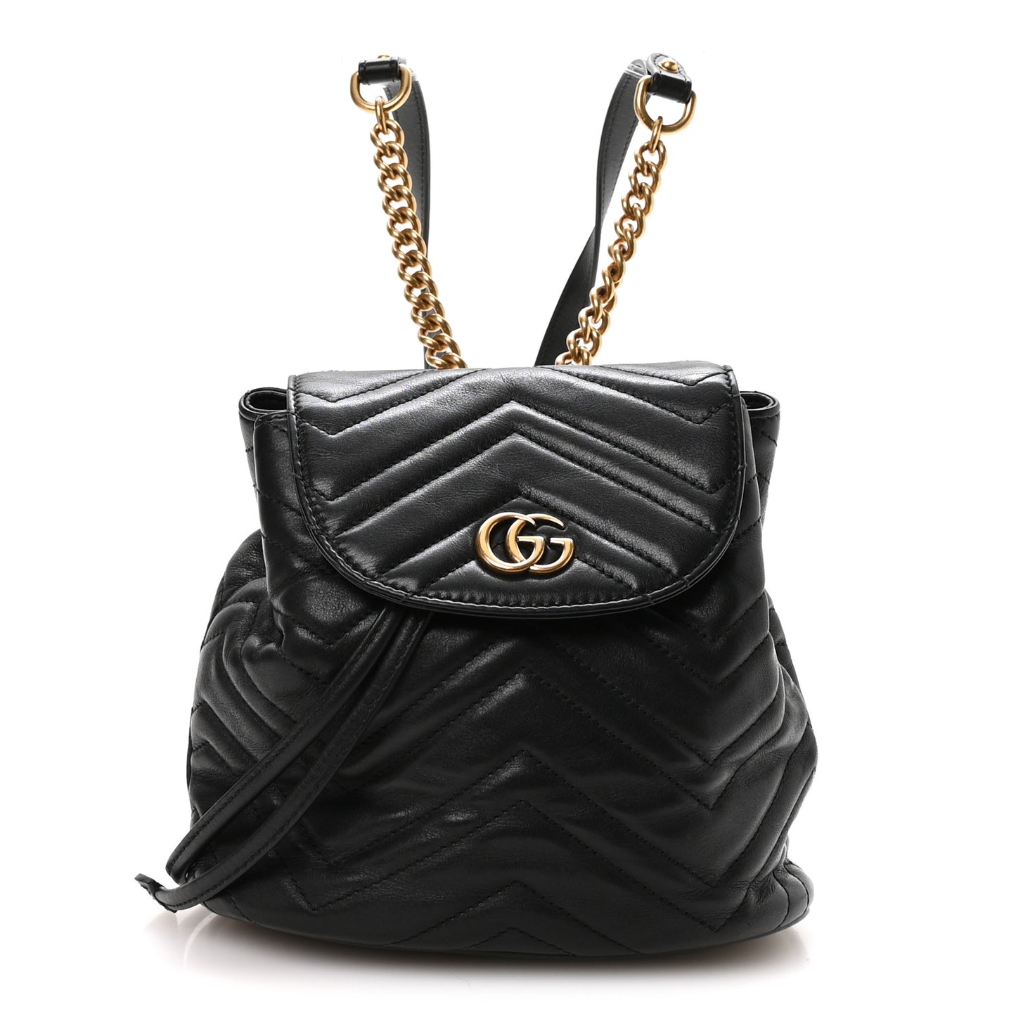 Calfskin Matelasse GG Marmont Flap Backpack Black