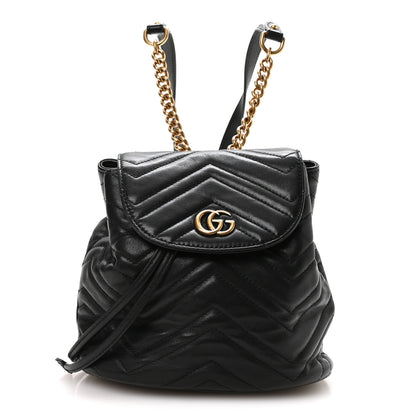 Gucci Calfskin Matelasse GG Marmont Flap Backpack Black 1 of 10