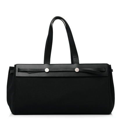 Hermes Toile Vache Hunter Herbag Cabas MM Black 1 of 16