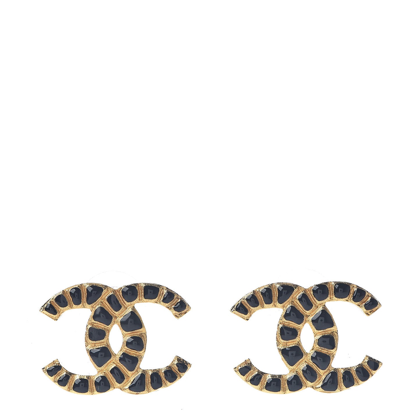 Along The Nile CC Earrings Gold Black