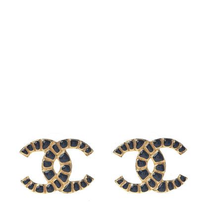 Chanel Along The Nile CC Earrings Gold Black 1 of 6