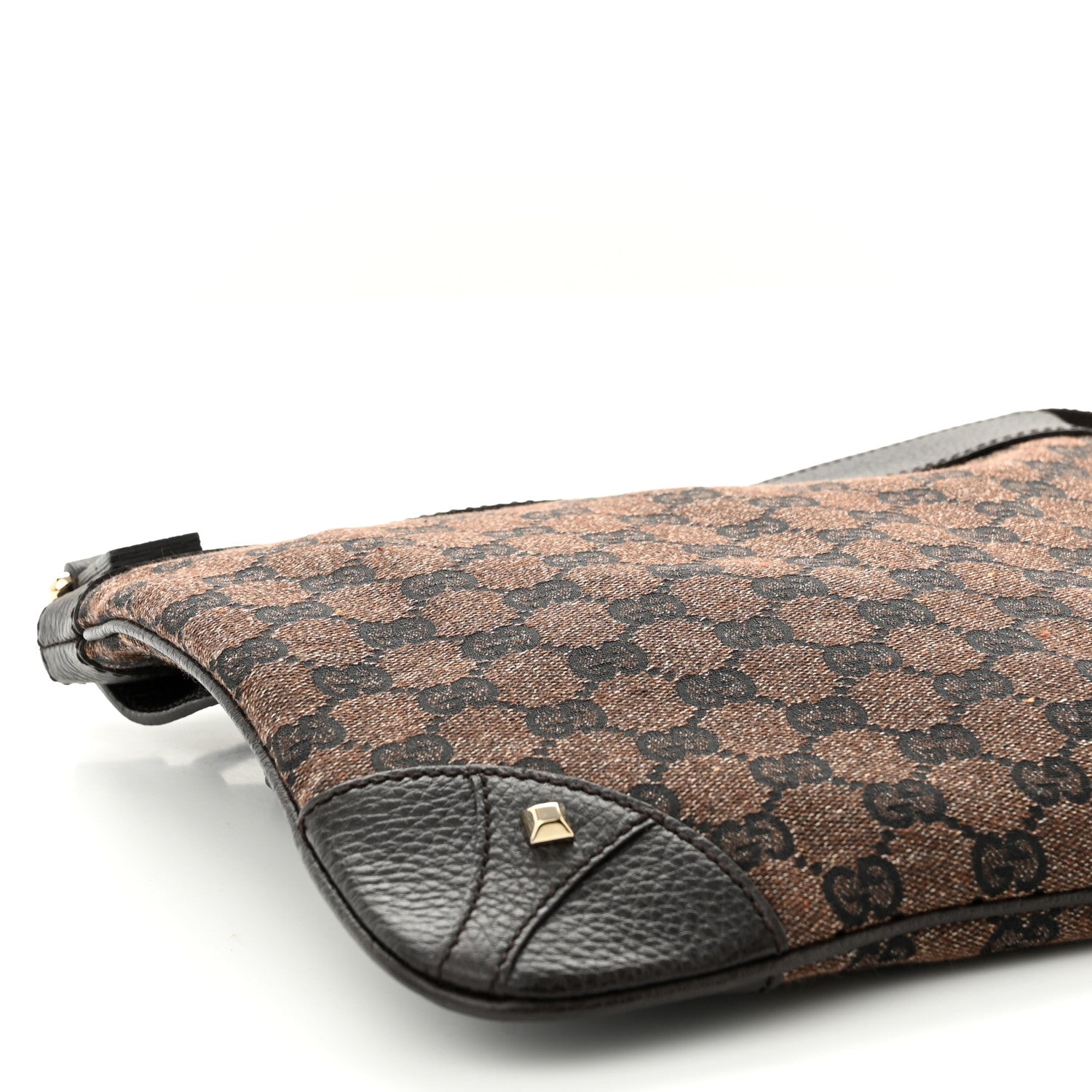 Gucci Monogram Flat Messenger Bag Black 9 of 10