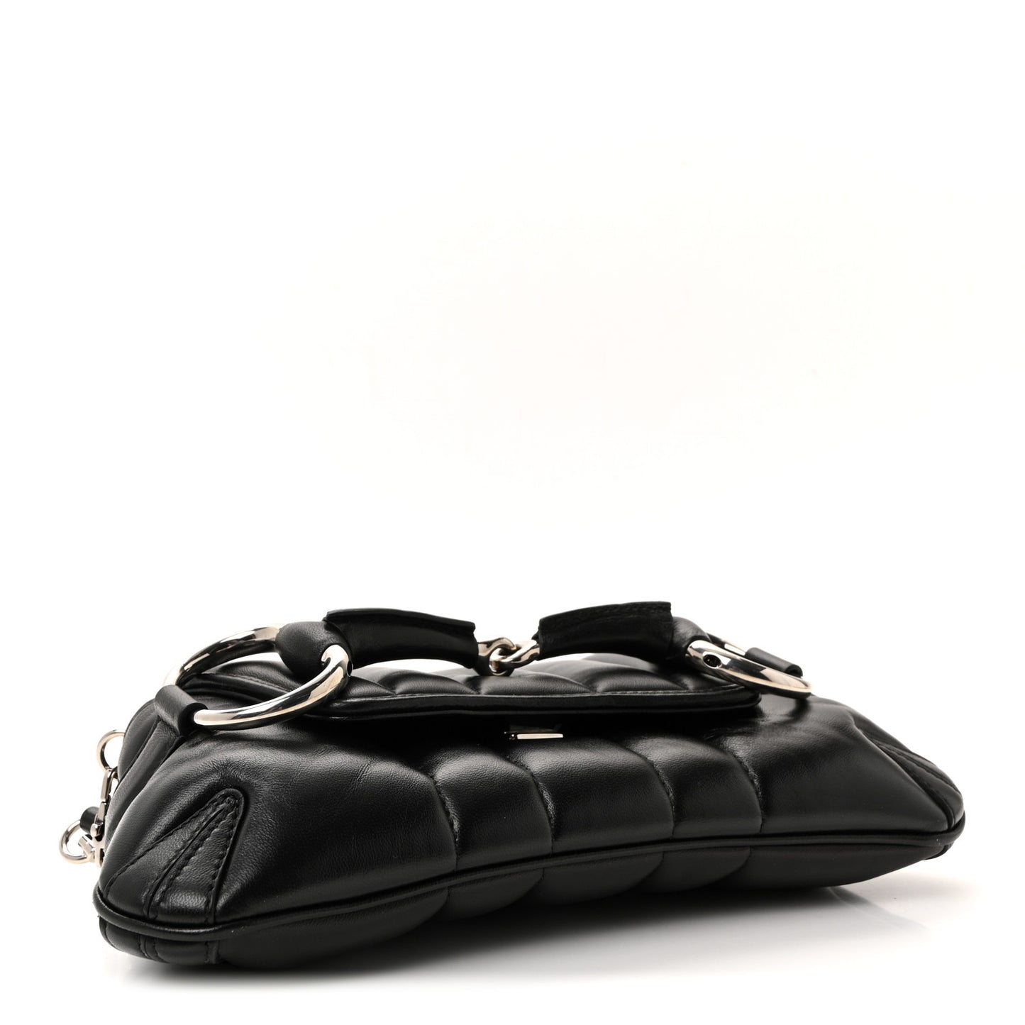 Nappa Vertical Matelasse Small Maxi Horsebit Chain Shoulder Bag Black