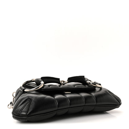 Gucci Nappa Vertical Matelasse Small Maxi Horsebit Chain Shoulder Bag Black 4 of 10