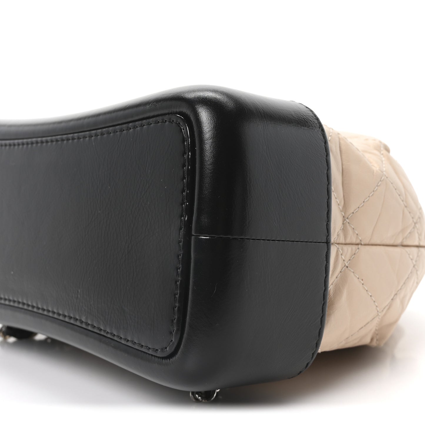 Aged Calfskin Quilted Small Gabrielle Backpack Beige Black