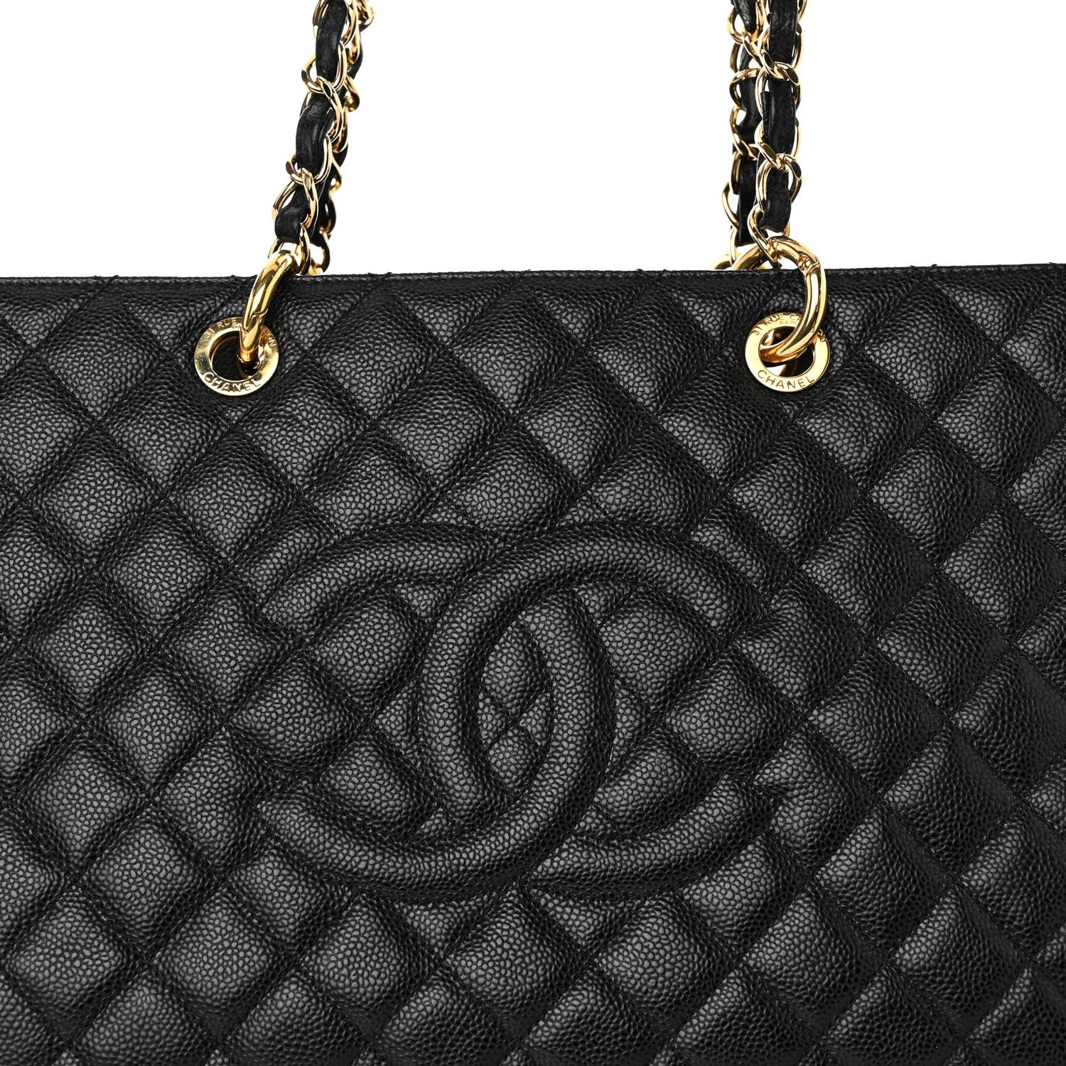 Chanel Caviar Quilted XL Grand Shopping Tote GST Black 7 of 10