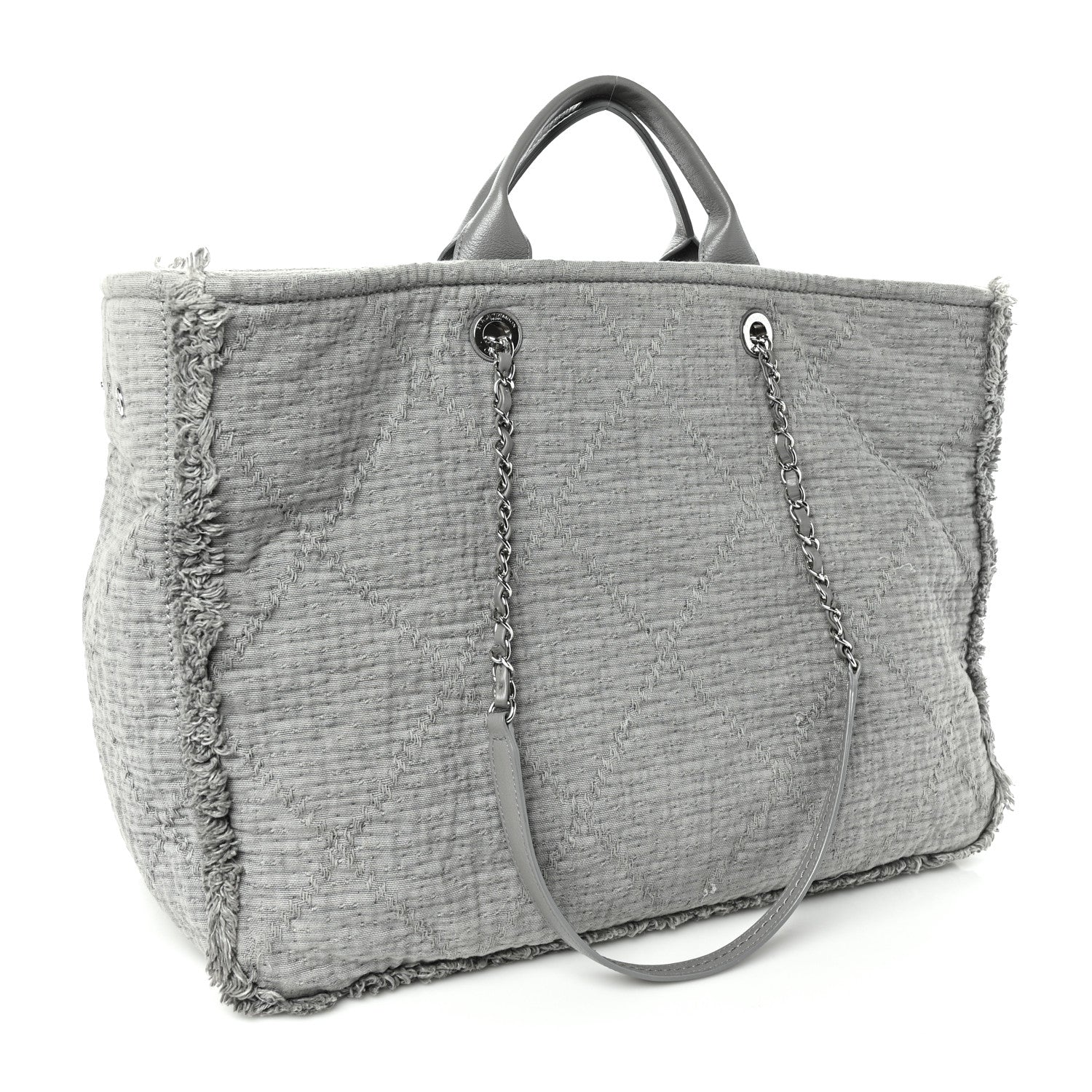 Chanel Canvas Large Double Face Shopping Tote Grey 2 of 8