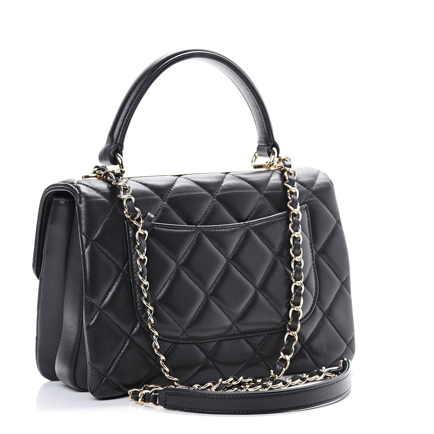 Chanel Lambskin Quilted Small Trendy CC Dual Handle Flap Bag Black 2 of 10