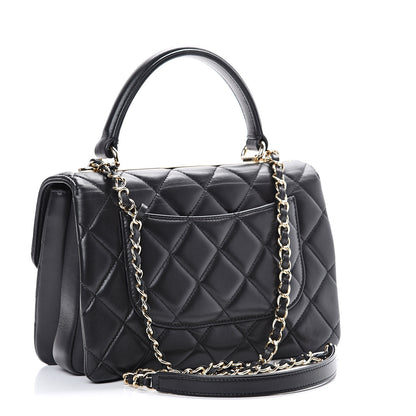 Chanel Lambskin Quilted Small Trendy CC Dual Handle Flap Bag Black 2 of 10