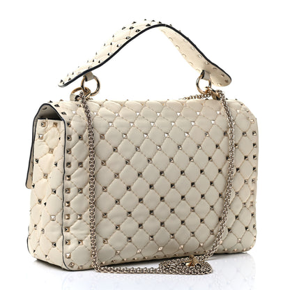 Valentino Garavani Nappa Large Rockstud Spike Shoulder Bag Light Ivory 3 of 8