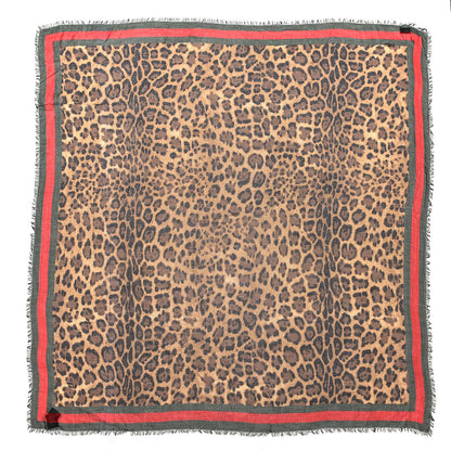 Gucci Modal Silk Leopard Web Print Square Scarf 1 of 4