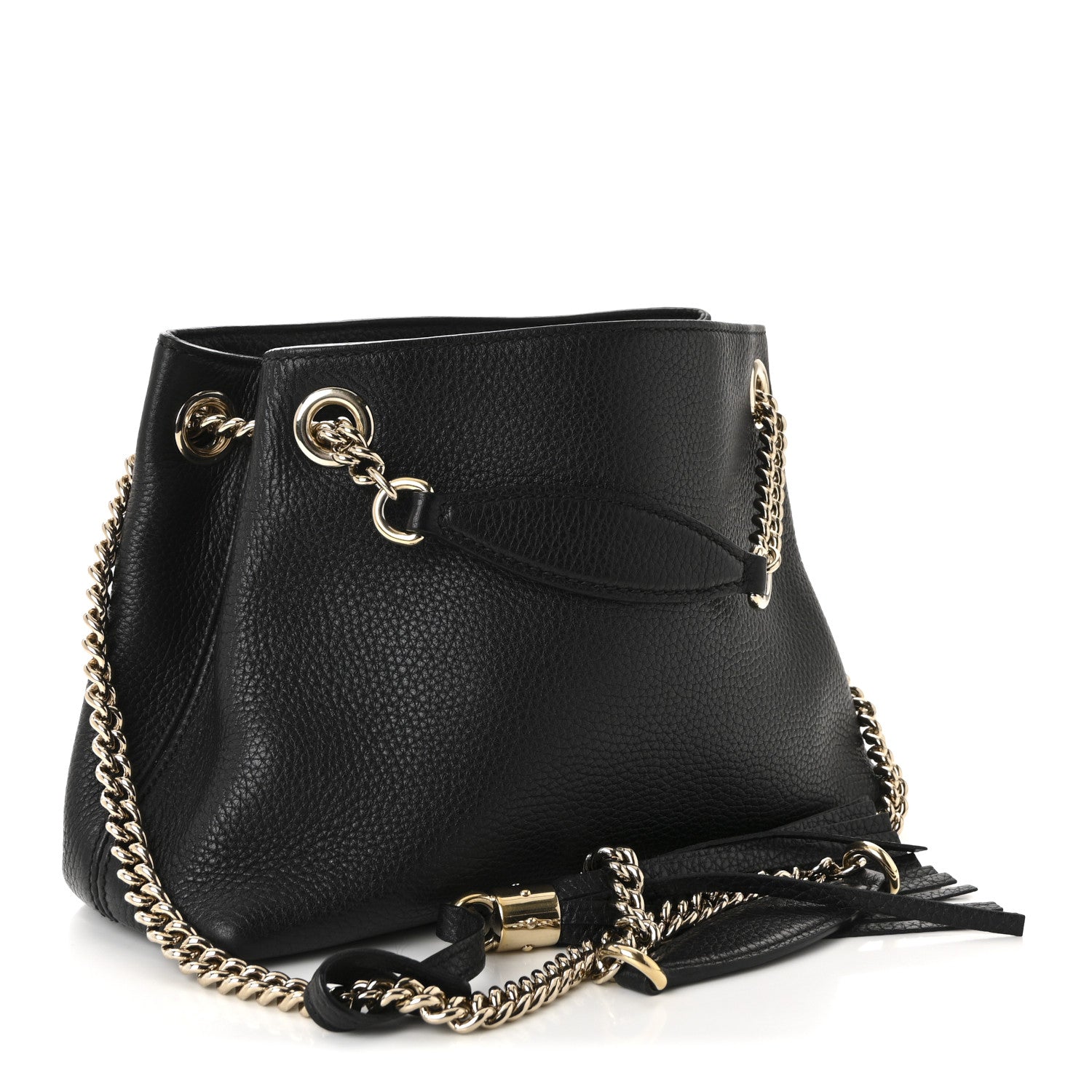 Gucci Pebbled Calfskin Small Soho Chain Shoulder Bag Black 3 of 10