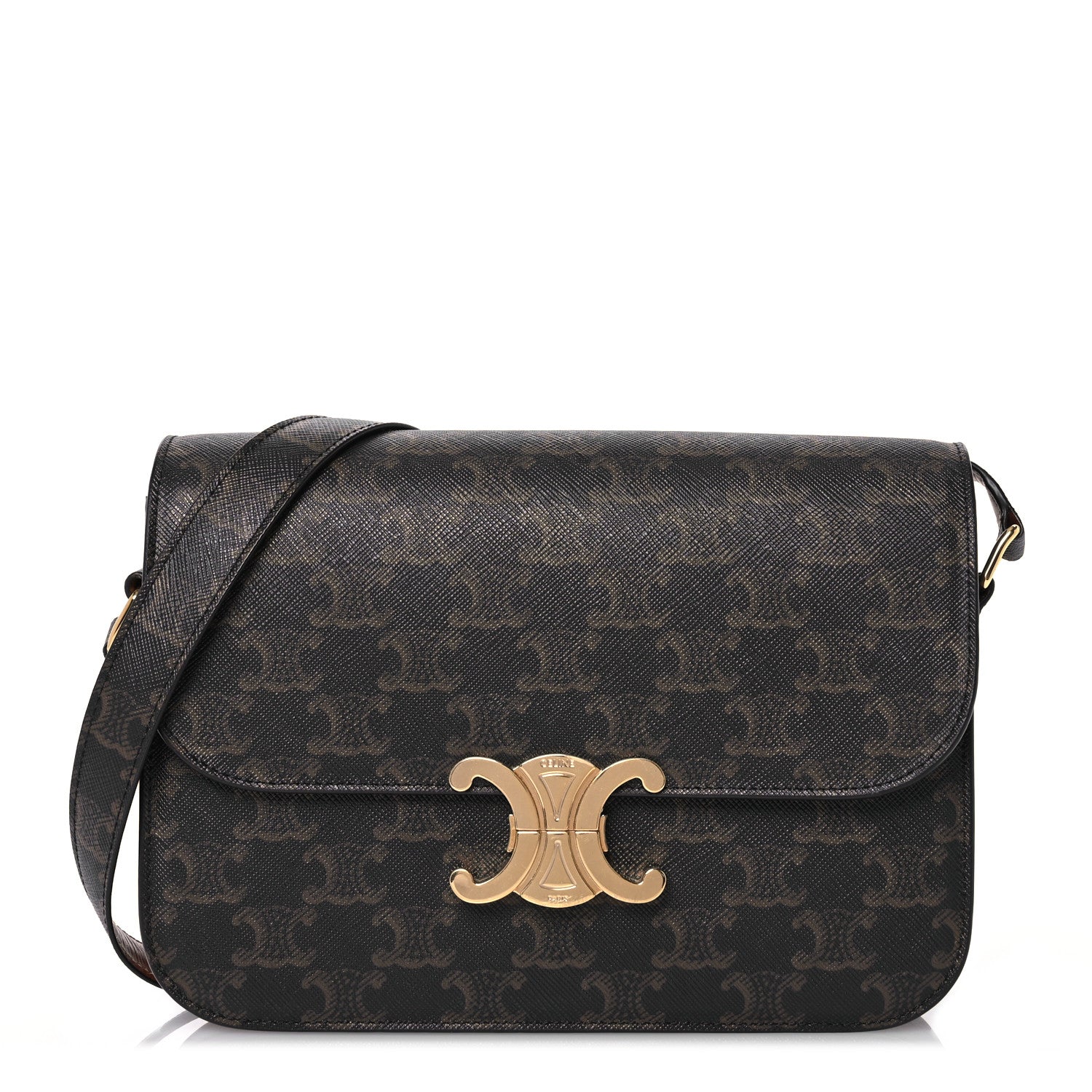 Celine Calfskin Triomphe Canvas Medium Triomphe Tan 1 of 17