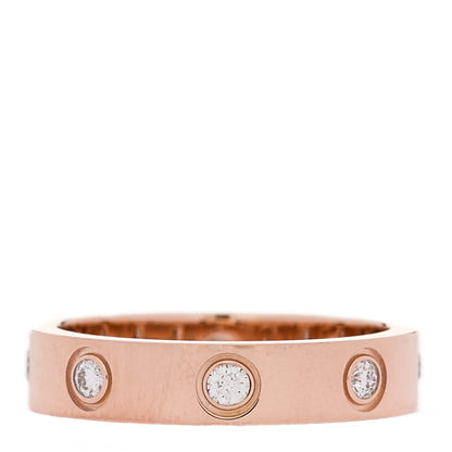 Cartier 18K Pink Gold 8 Diamond 4mm LOVE Wedding Band Ring 47 4.25 3 of 4