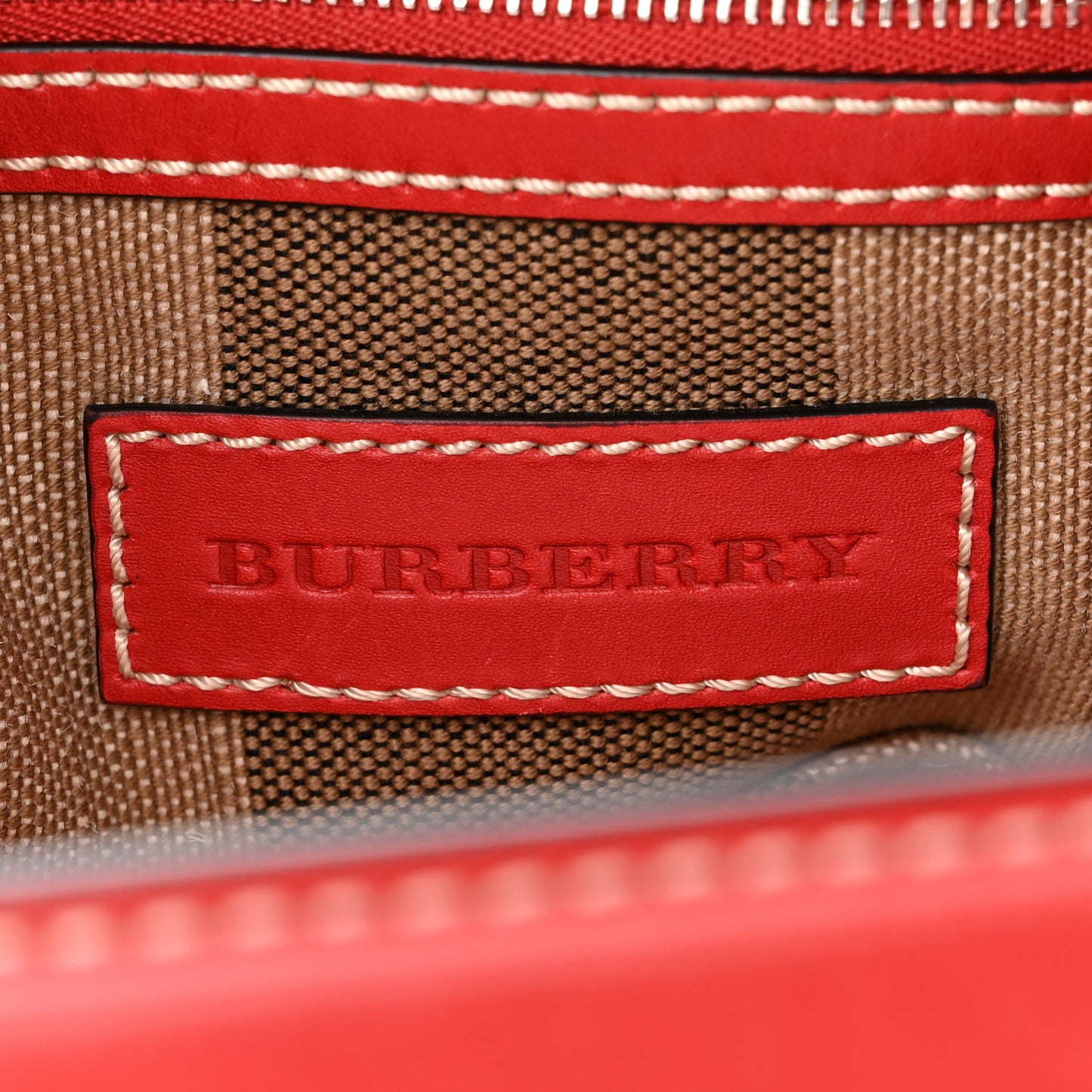 Canvas Mega Check Medium Ashby Bucket Bag Red