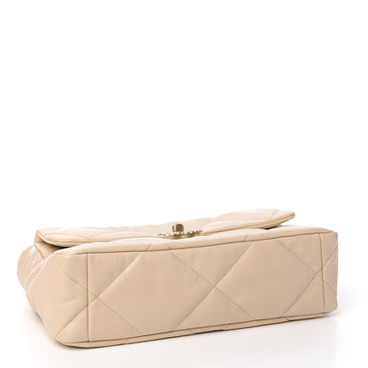 Chanel Goatskin Quilted Large 19 Flap Beige 3 of 10