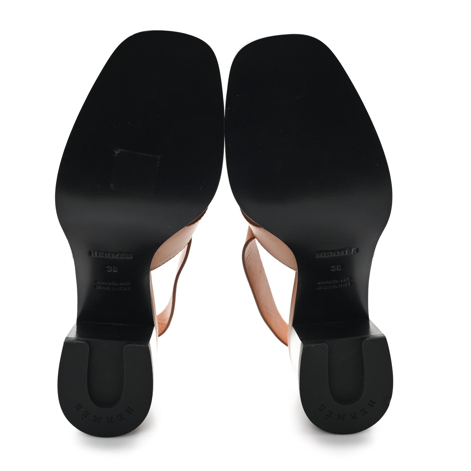 Hermes Calfskin Elbe 60 Sandals 38 Marron Glaise 6 of 10