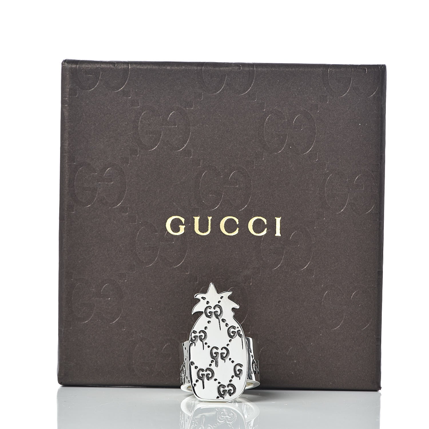 Gucci Sterling Silver GucciGhost Pineapple Ring 52 6 6 of 6