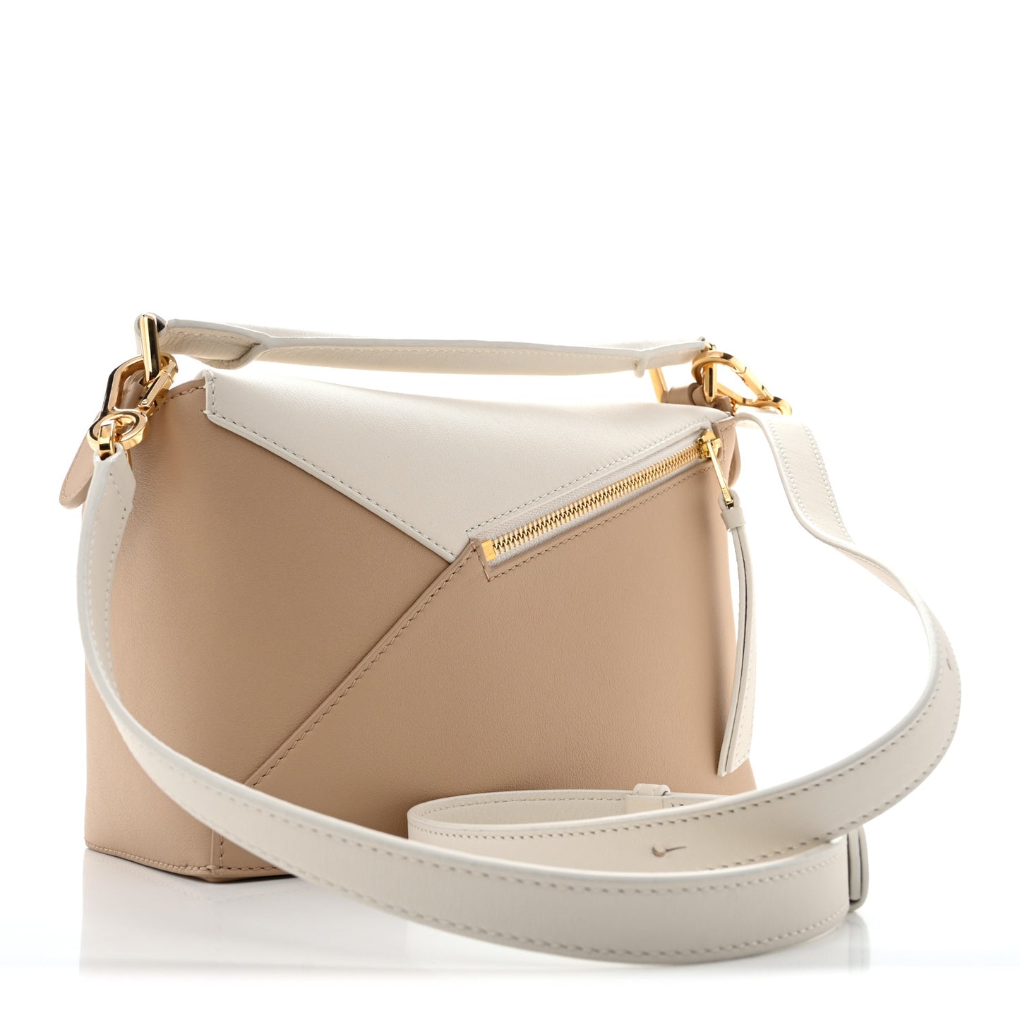 Classic Calfskin Small Puzzle Edge Bag Soft White Paper Craft