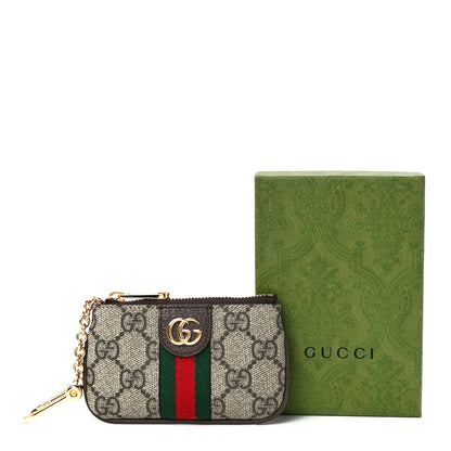 Gucci GG Supreme Monogram Web Ophidia Key Case Beige New Acero 12 of 12