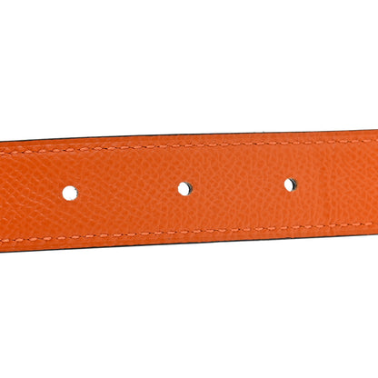 Hermes Swift Epsom 24mm Gamma Belt 75 30 Black Orange 7 of 7