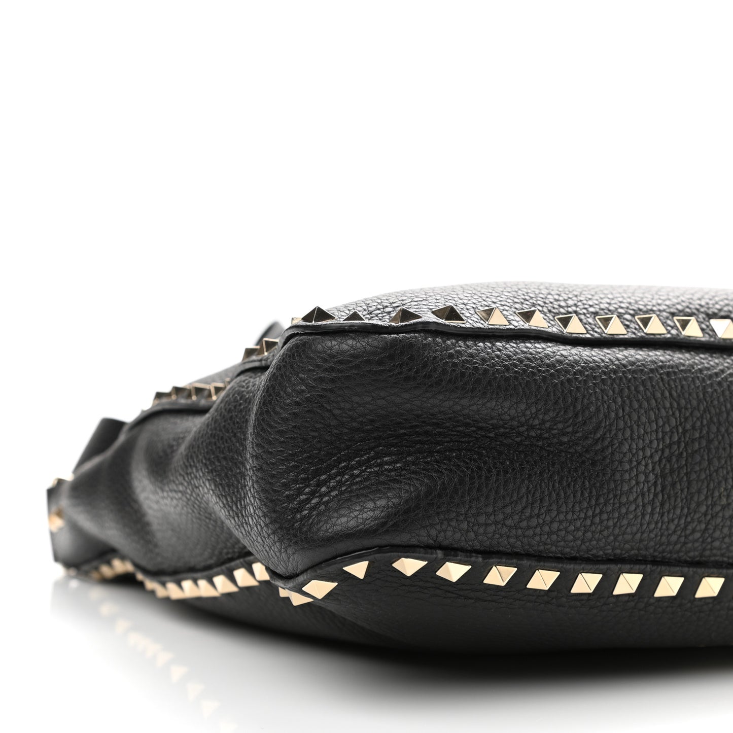 Pebbled Calfskin Large Rockstud Flip-Lock Messenger Bag Black