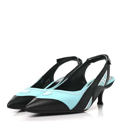 Louis Vuitton Calfskin Archlight Slingback Pumps 36 Black Blue 3 of 8