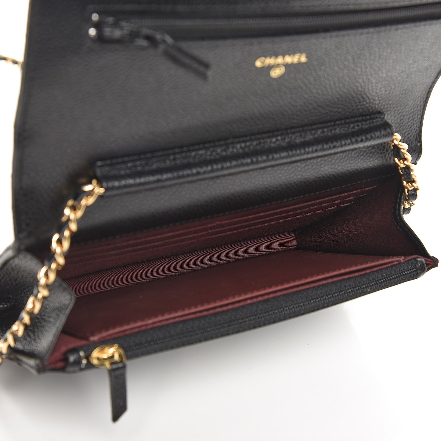 Caviar Quilted Wallet On Chain WOC Black