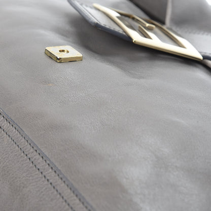 Fendi Vitello Acqua Large Convertible Baguette Grigio Scuro 9 of 14