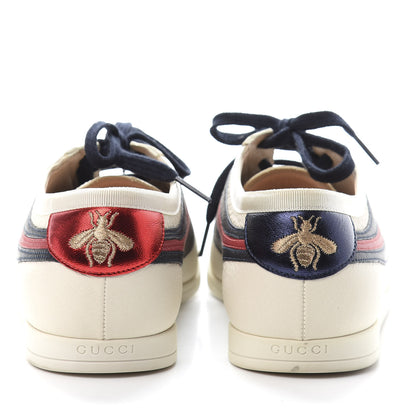 Gucci Calfskin Mens Web Falacer Sneakers 7.5 White Blue 5 of 10